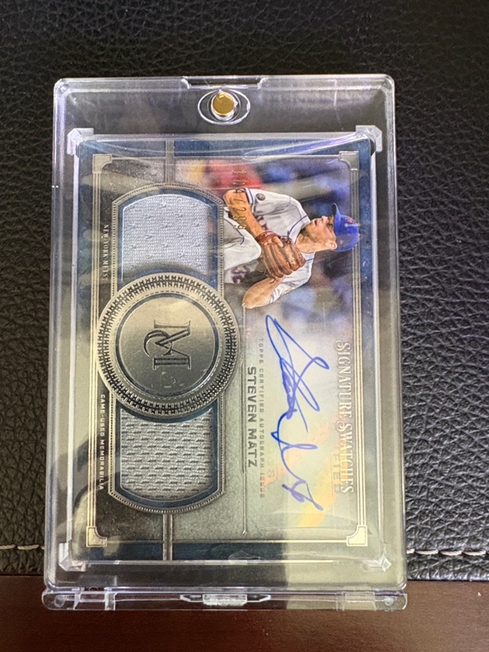 2019 Topps Museum Steve Matz Autograph Duel Swatches Relic Baseball Card 104/299